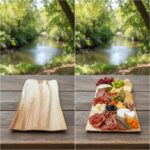 Palm leaf Tray show with charcuterie