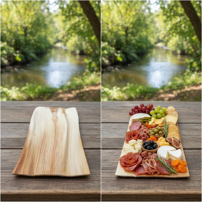 260449-Palm-leaf-Tray Palm leaf Tray show with charcuterie