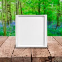White Sugarcane Tray Atlas - 10.7 x 10.4 x 0.75in - 200 PACK (260467)