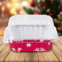 Holiday 2 lb. Loaf Pan with Dome Lid - 100 Pack (260475)