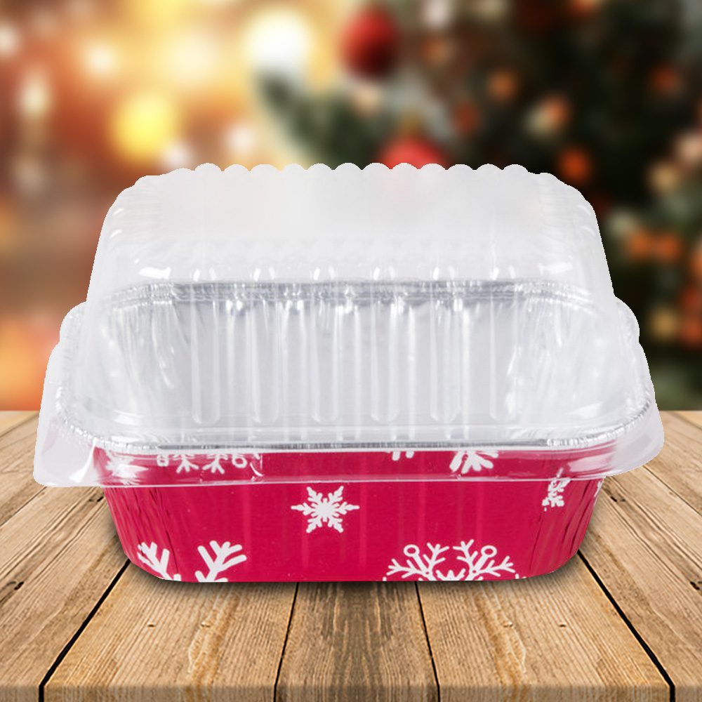 Aluminum Baking Tins  Holiday 2 lb. Loaf Pan with Dome Lid