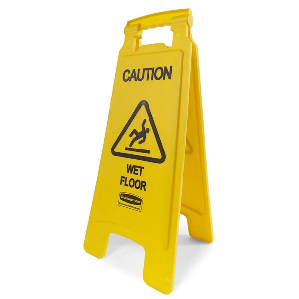 Caution Wet Floor Sign Yellow Double Sided 26” Tall (200100)
