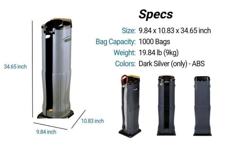 Automatic Wet Wet Umbrella Wrapper Dark Silver dimensions