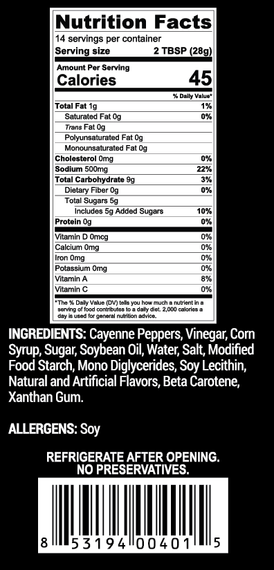 sparky's nutrition facts