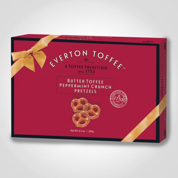 Everton Peppermint Butter Toffee Pretzels 8.5oz Red Collection Gift Box - 12PK (49967)
