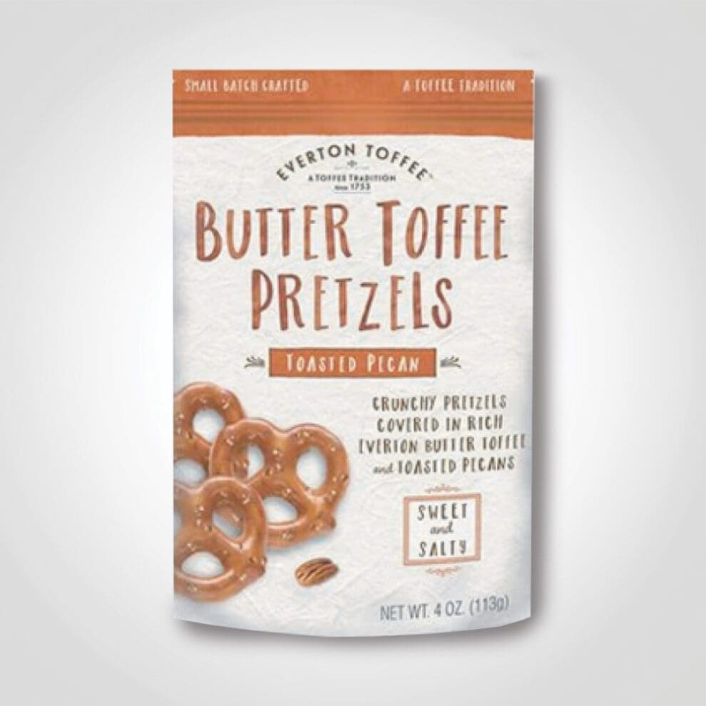 Candied Coated Pretzels Everton Toasted Pecan Butter Toffee Pretzels