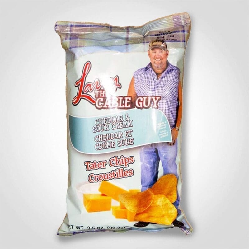 Larry The Cable Guy Cheddar & Sour Cream Tater Chips 3.5oz