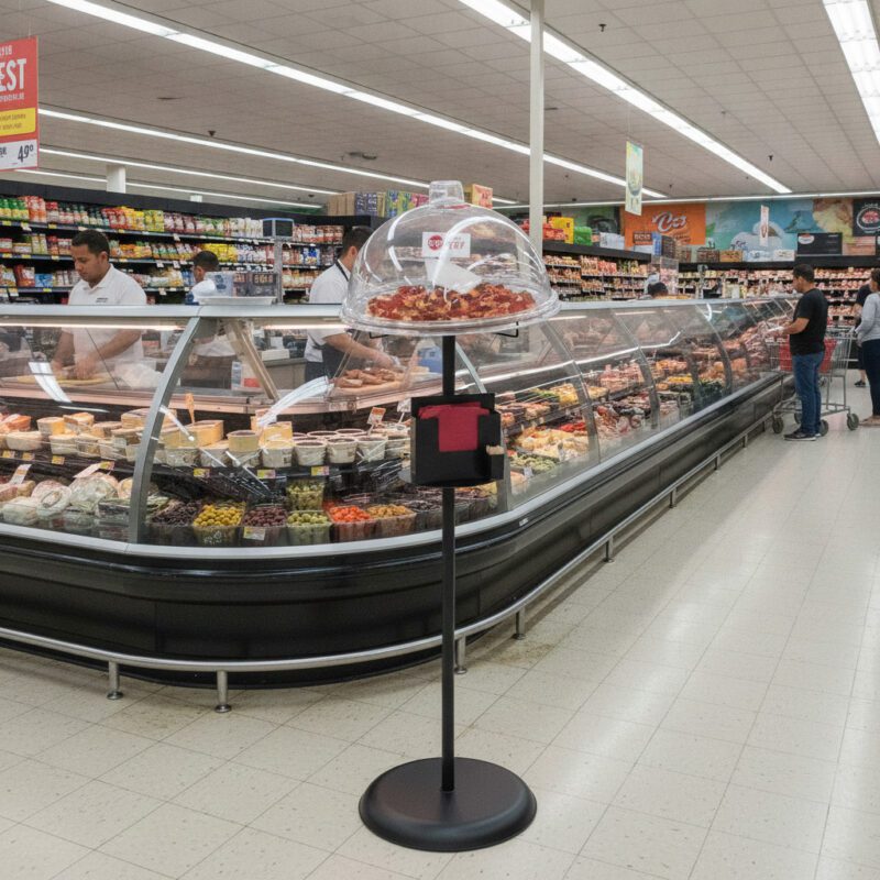 Black Powder-Coated Metal Dry Sampling Food Display
