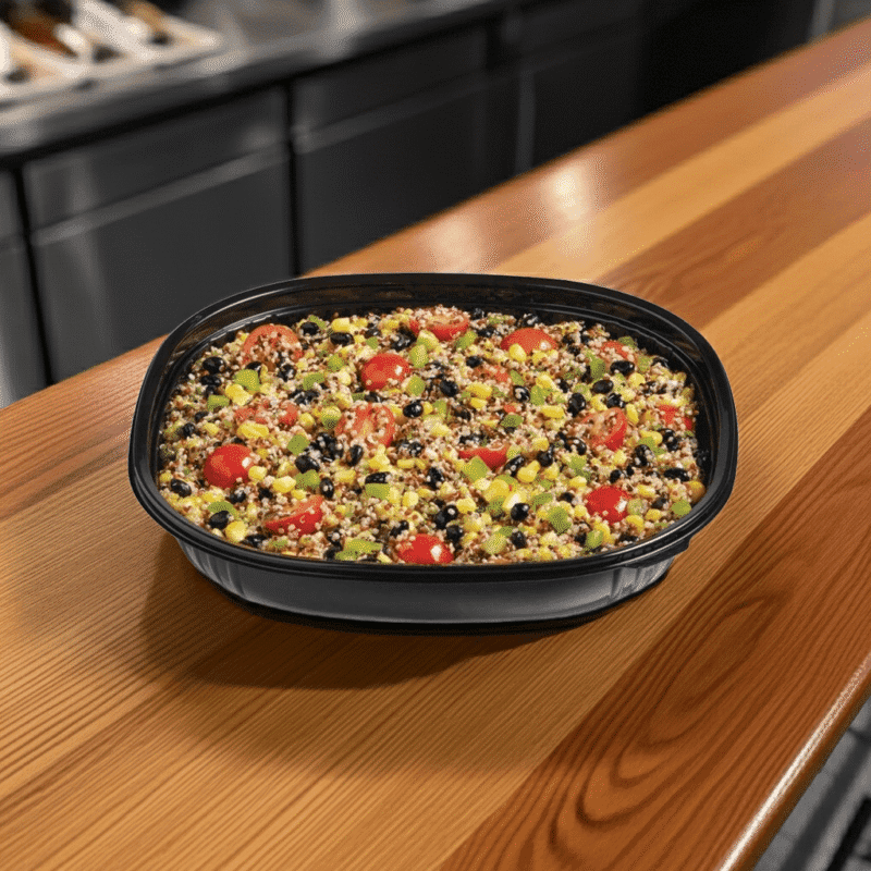 261290 Square Black Catering Bowl 80oz