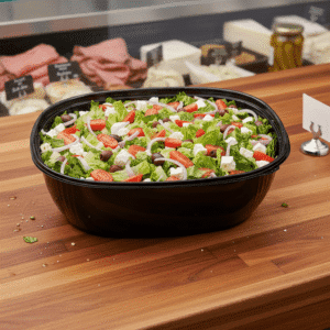 Square Black Catering Bowl Disposable 320oz - 50/case