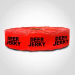 deer jerky sticker on a roll of labels