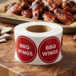 BBQ Wings Label Sticker 500 per roll.