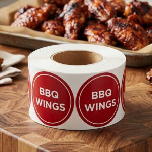 BBQ Wings Label Sticker 500 per roll.