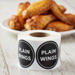 Plain Wings Label on a roll of 1000 stickers