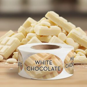 White Chocolate Bakery Label oval sticker