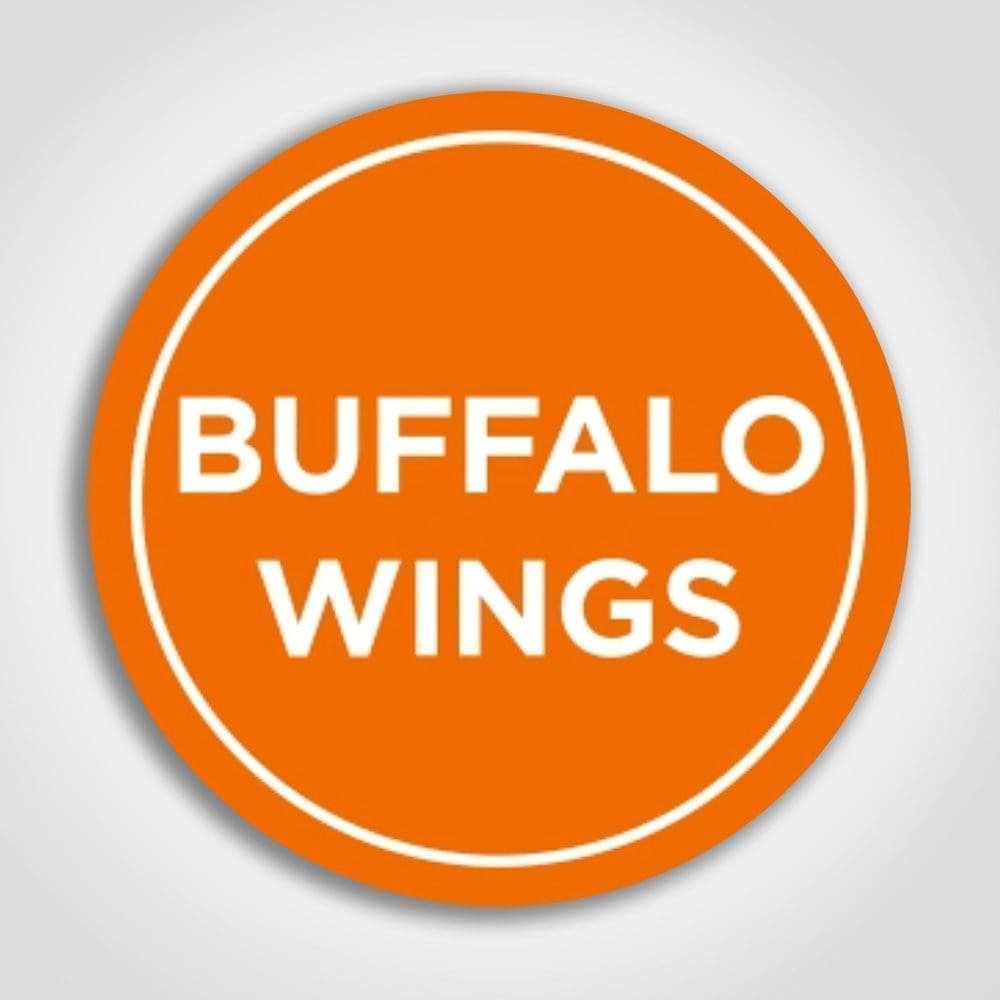 Buffalo Wings Labels Roll of 1000 Stickers