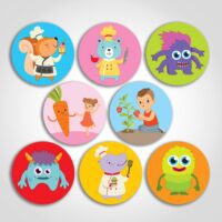 Children's Stickers - 1 roll of 250 (590958)