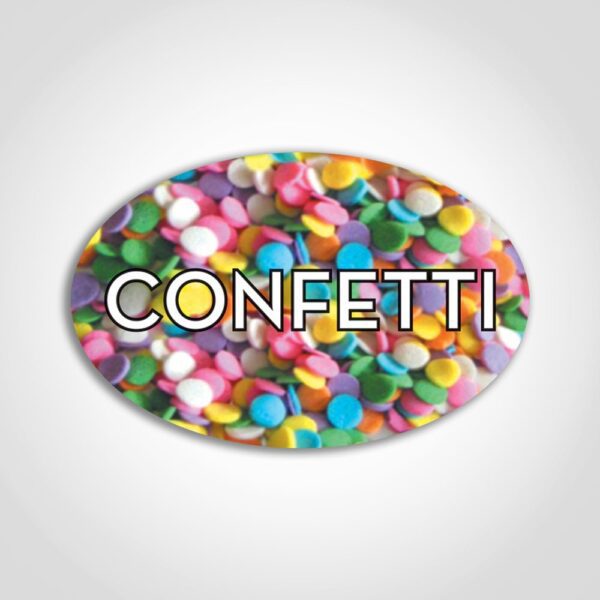 Confetti Labels- 1 roll of 500 (590951)