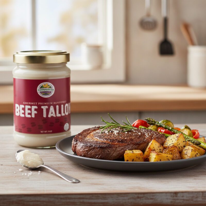 49941-Premium-Rendered-Beef-Tallow-14oz Premium Rendered Beef Tallow 14oz in a case of 6 jars