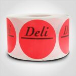 deli sticker round red
