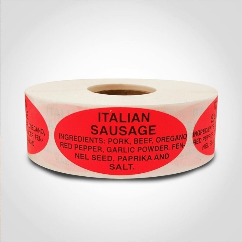 Italian Sausage Day-Glo Label – 1000 Pack (590012) 1 Italian Sausage Day-Glo Label - 1000 Pack (590012)