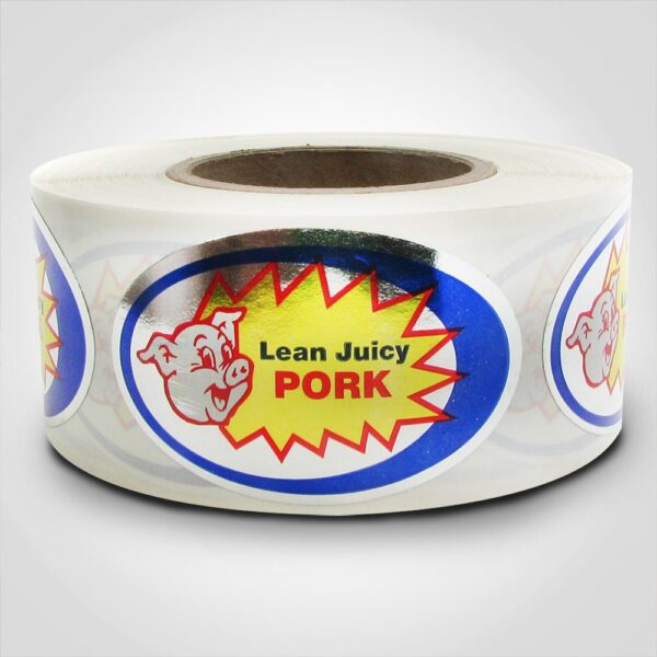 Lean Juicy Pork Foil Label - 1 roll of 500 (500385)