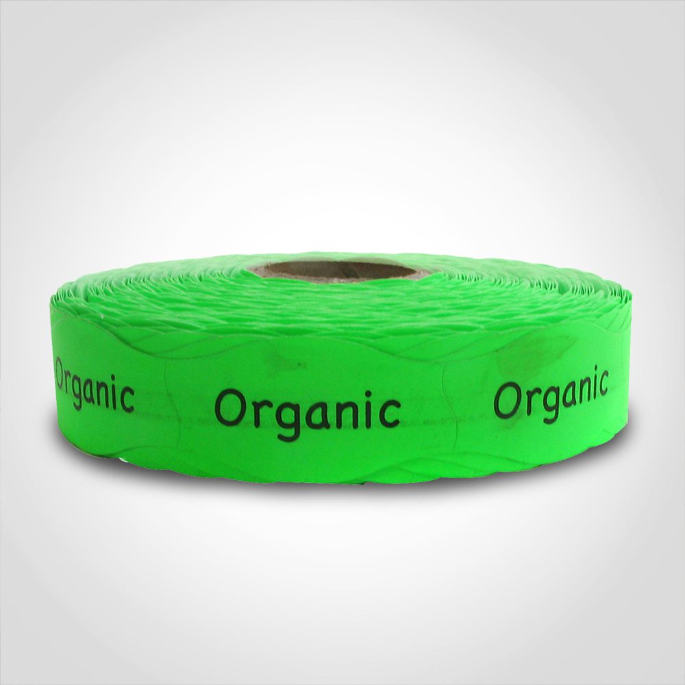 Organic Green Day-Glo Label - 1 roll of 1000 (590040)