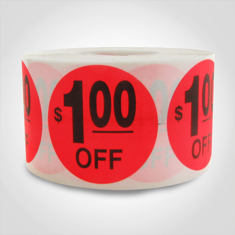 $1.00 OFF Label - 1 roll of 500 (500009)