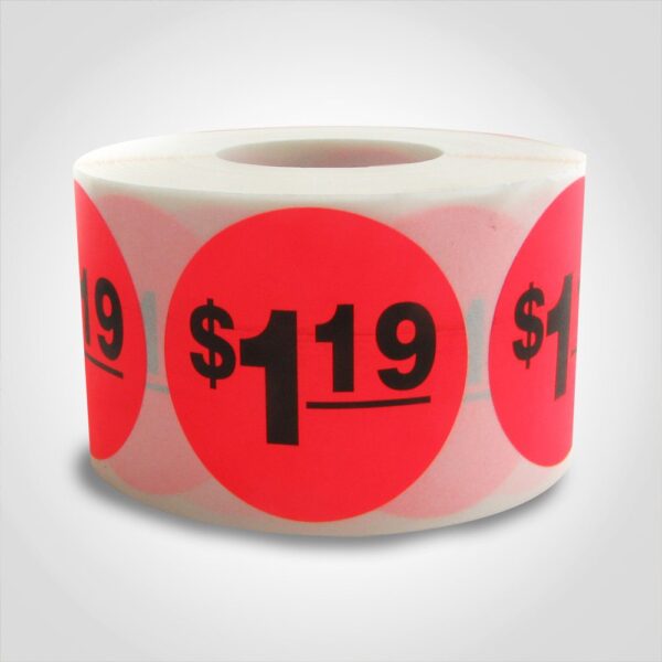 $1.19 Pricing Label - 1 roll of 500 (500013)