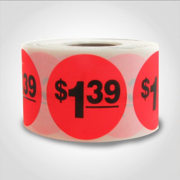 $1.39 Pricing Label - 1 roll of 500 (500017)