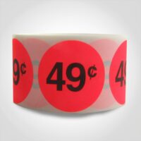 49 Cent Pricing Label - 1 roll of 500 (500037)