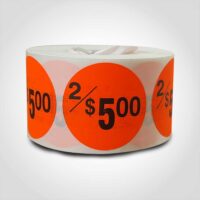 2/$5.00 Label - 1 roll of 500 (500741)