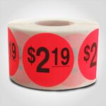 $2.19 pricing label sticker