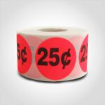 25 cents pricing label sticker
