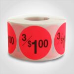 3 for $1.00 pricing label sticker