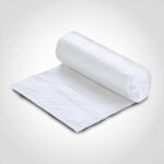 Roll of clear 31-33 gallon high-density industrial trash can liners
