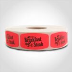 Breakfast steak butcher meat label sticker