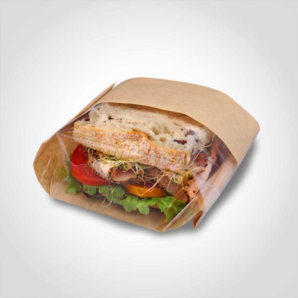 Sandwich Bag Kraft with Window Large Round