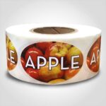 apple label with apples in background sticker