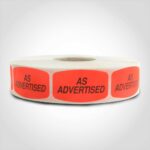 as advertised label sticker