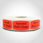 assorted pork chops meat label sticker