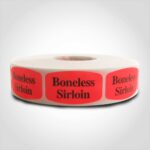 boneless sirloin meat label sticker