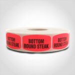 bottom round steak butcher meat label sticker