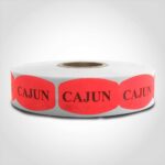 cajun label with red background sticker