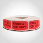 center cut pork chops butcher meat label sticker