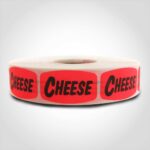 cheese label with red background sticker