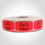 chef's salad label with red background sticker
