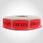 chicken label with red background sticker