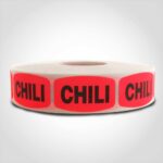 chili label with red background sticker