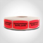 chopped sirloin butcher meat label sticker
